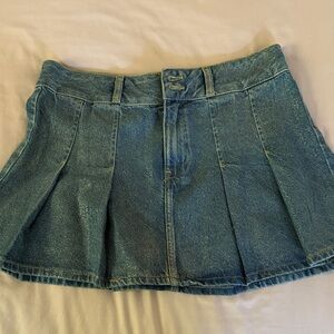 Zara Sparkly Blue Denim Skirt